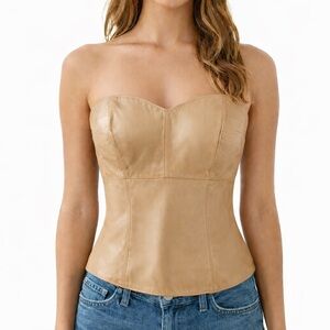 Penta Beige Leather Bustier